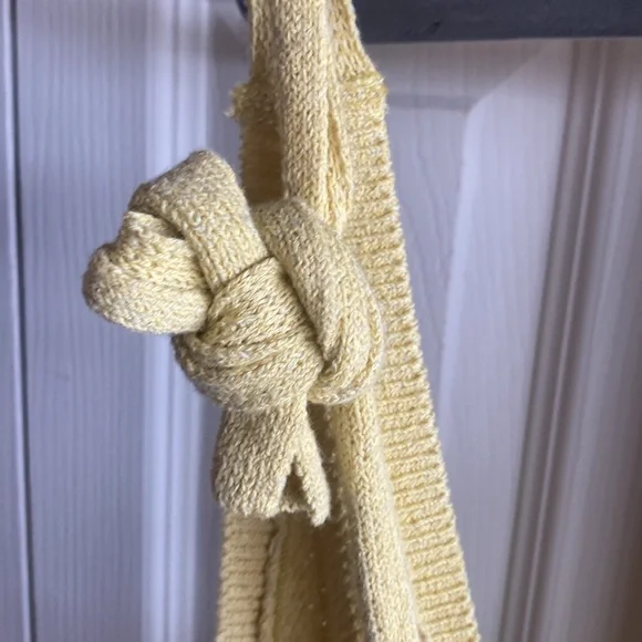 Free People Beach NWT Deep Vneck Tie Strap Back Cotton Blend Knit Coverup Top - Picture 6 of 11